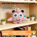 Adorable Pink Crochet Plush - Hand-Knitted Stuffed Toy, Perfect Gift for Fans of Cute Characters