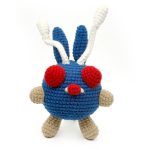 KIVA Healing Hand-Knitted Blue Background with Red Spots Elf Doll, Creative Antenna Style Plush Decoration, Best Friend Gift Pendant, Cute Backpack Ornament Decoration, Healing Home and Office Desktop Decoration