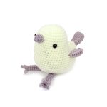 Adorable Cream Purple Bird Plush - Handmade Crochet Animal Decor, Perfect Gift