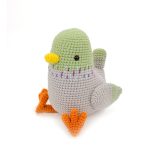 KIVA Handmade Crocheted Pigeon Doll  Original Handmade Bag Charm / Keychain,  Literary Home Decor Ornament