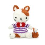 Adorable Striped Cat Plush with Bag - Handmade Crochet Amigurumi, Perfect Gift