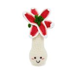 Adorable Poinsettia Plush - Handmade Crochet Flower Decor, Perfect Christmas Gift